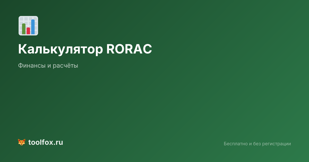 Калькулятор RORAC: рентабельность капитала с учетом риска | ТулФокс