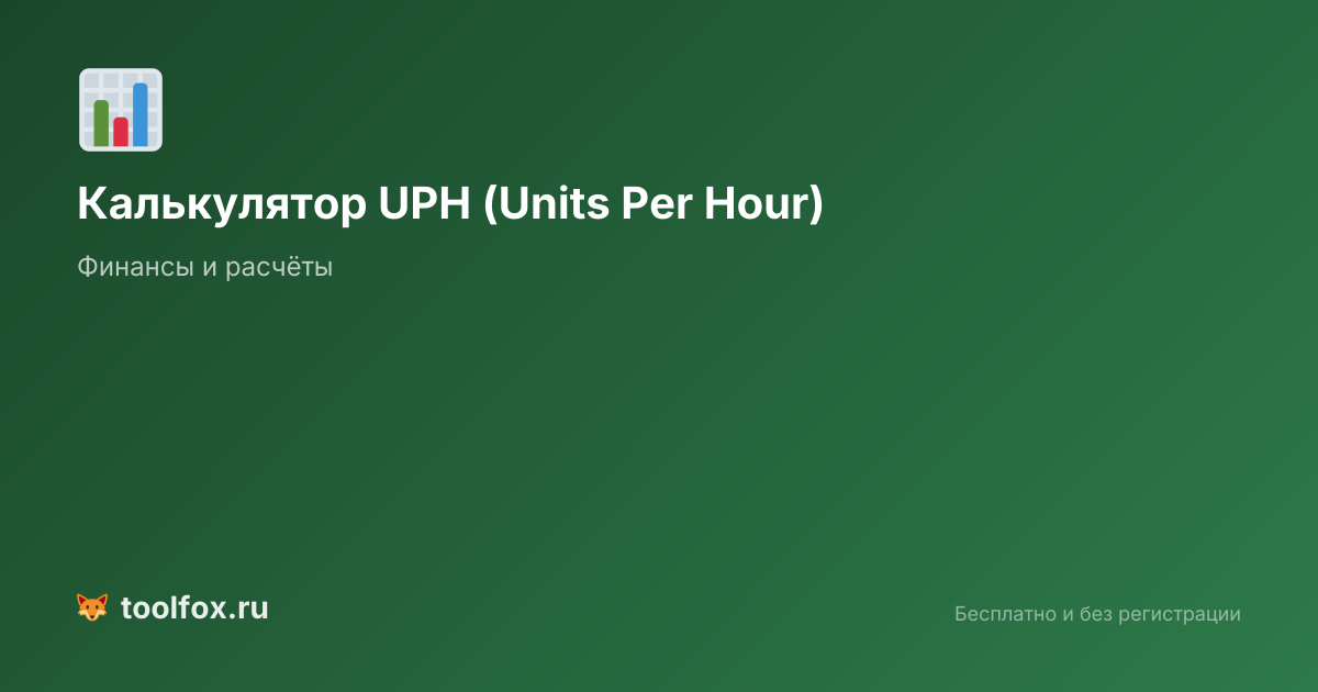 Калькулятор UPH: расчет Units Per Hour для торговли | ТулФокс